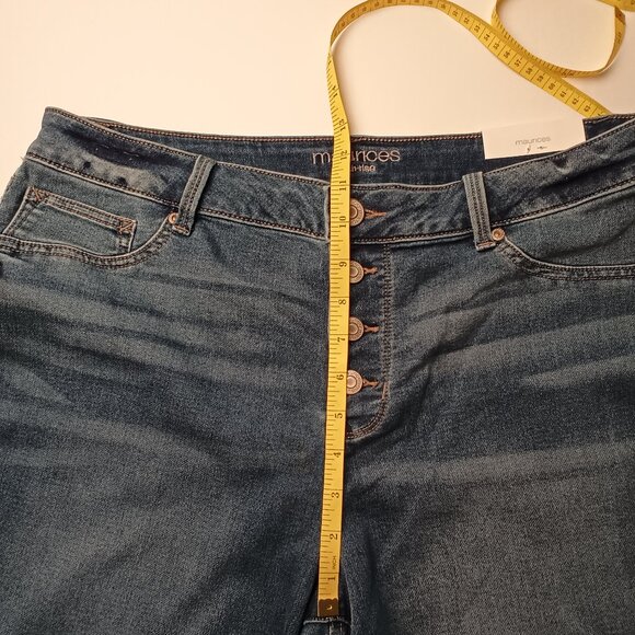 NWT Maurices Jegging Size XL Short High Rise Buttonfly Skinny Leg Medium Wash - Picture 8 of 10